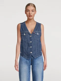 Loose-Fit Denim Vest