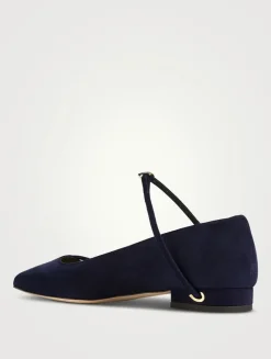 Lorenzo Mesh And Suede Ballet Flats