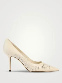 Love Embroidered Leather Pumps