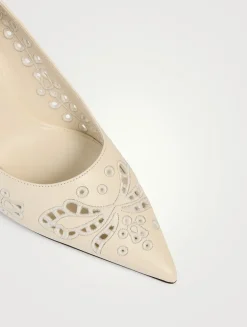 Love Embroidered Leather Pumps