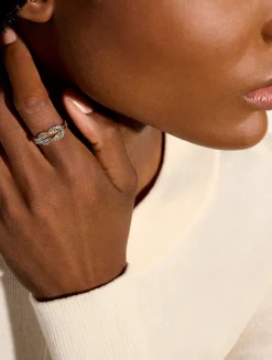 Love Knot 14K Gold And Sterling Silver Chain Ring