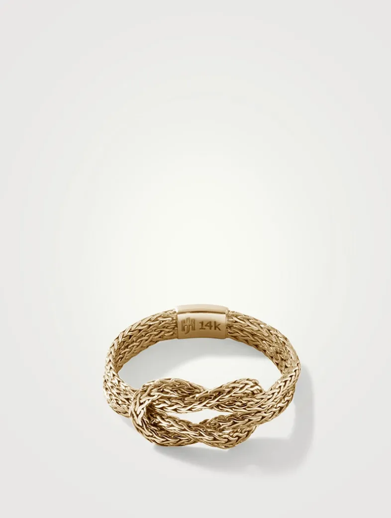 Love Knot 14K Gold 1.8mm Chain Ring