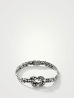 Love Knot Silver 3.5mm Slim Chain Double Row Bracelet