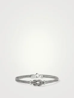 Love Knot Sterling Silver Bracelet With Diamonds