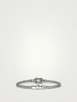 Love Knot Sterling Silver Bracelet With Diamonds