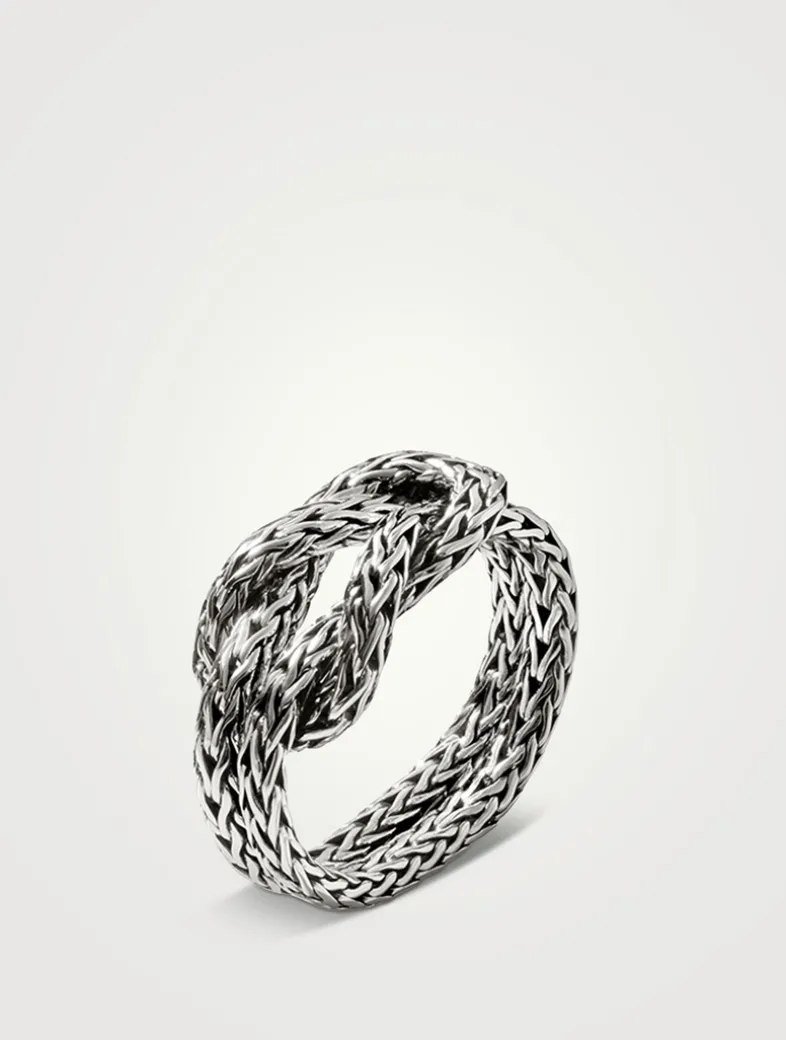 Love Knot Sterling Silver Chain Ring