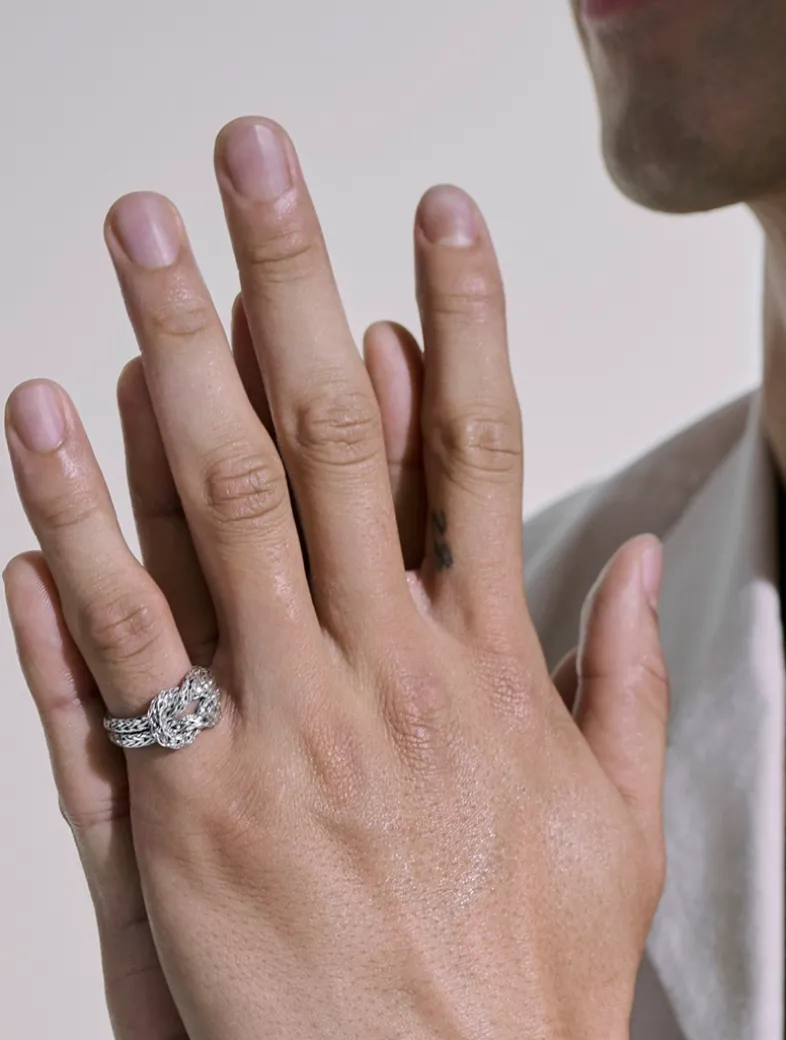 Love Knot Sterling Silver Chain Ring