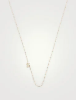 Love Letter Customizable 14K Gold Single Diamond Necklace