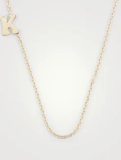 Love Letter Gold K Initial Necklace With Diamond