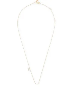 Love Letter Gold M Initial Necklace With Pavé Diamonds