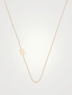 Love Letter 14K Gold B Initial Single Diamond Necklace