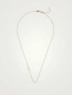 Love Letter 14K Gold B Initial Single Diamond Necklace
