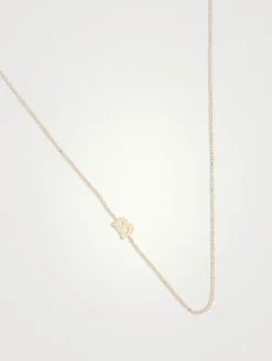 Love Letter 14K Gold B Initial Single Diamond Necklace