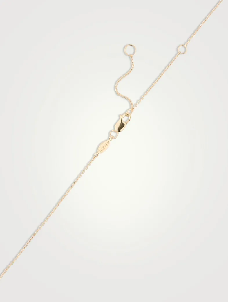 Love Letter 14K Gold B Initial Single Diamond Necklace