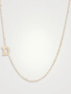 Love Letter 14K Gold Initial Necklace With Diamond