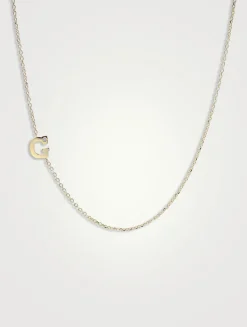 Love Letter 14K Gold Initial G Single Diamond Necklace