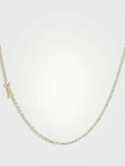 Love Letter 14K Gold Initial I Single Diamond Necklace