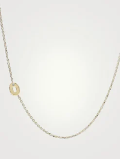 Love Letter 14K Gold Initial O Single Diamond Necklace