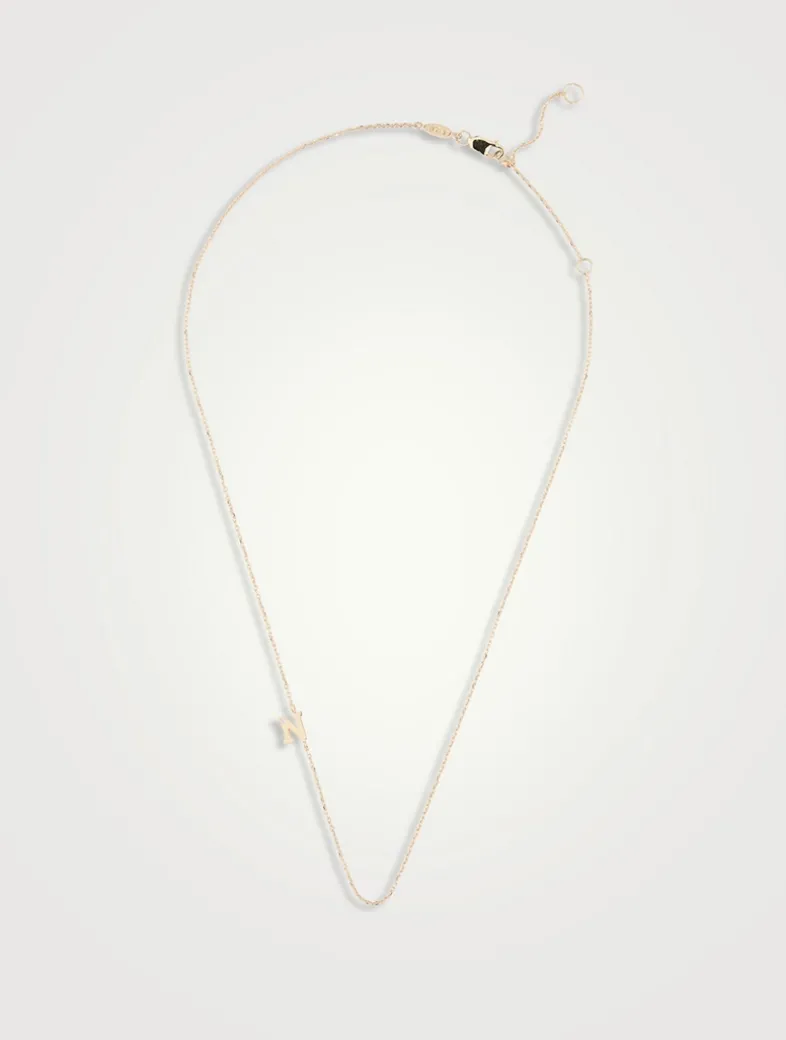 Love Letter 14K Gold N Initial Single Diamond Necklace
