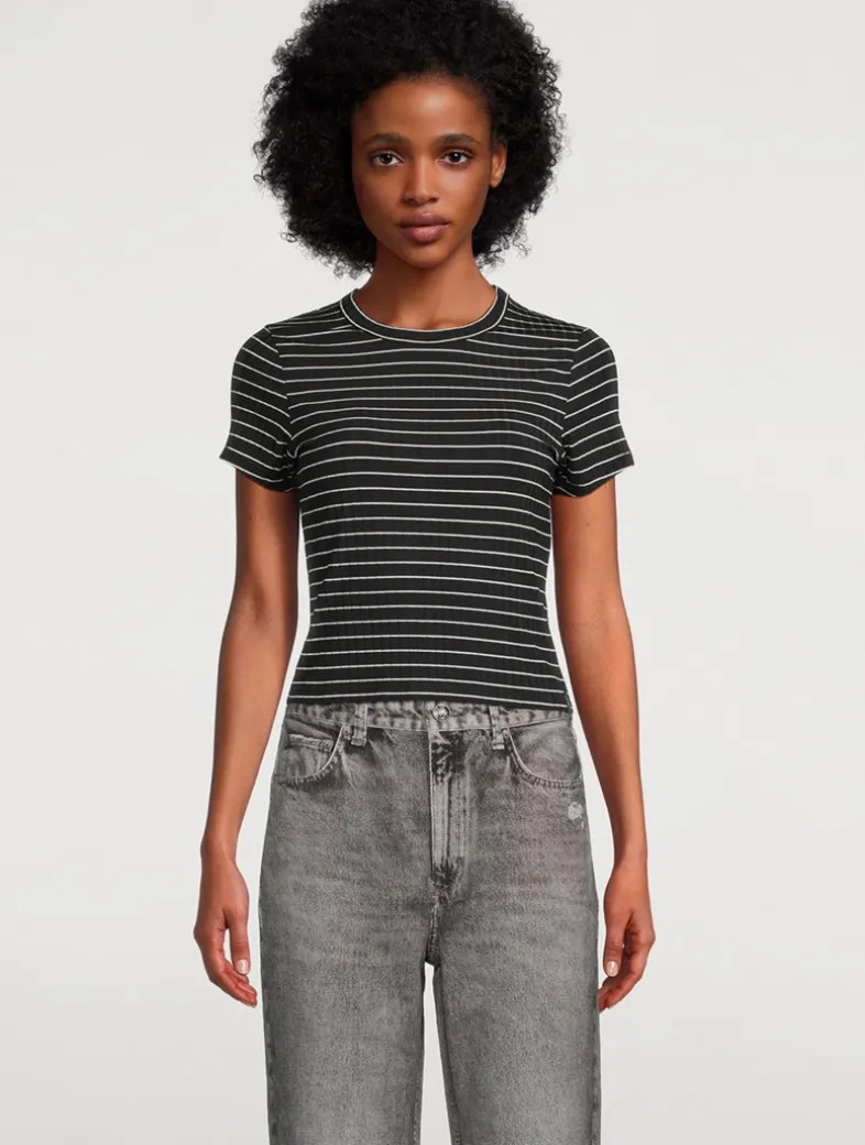 Luca Ribbed Baby T-Shirt In Stripe Print