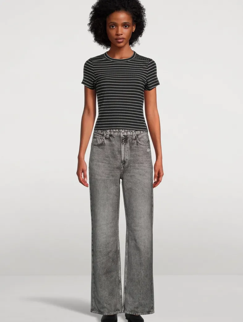 Luca Ribbed Baby T-Shirt In Stripe Print