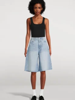 Lucila Wide-Leg Denim Shorts