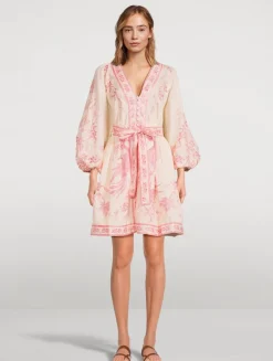 Lucky Belted Mini Dress In Floral Print