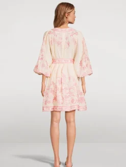 Lucky Belted Mini Dress In Floral Print