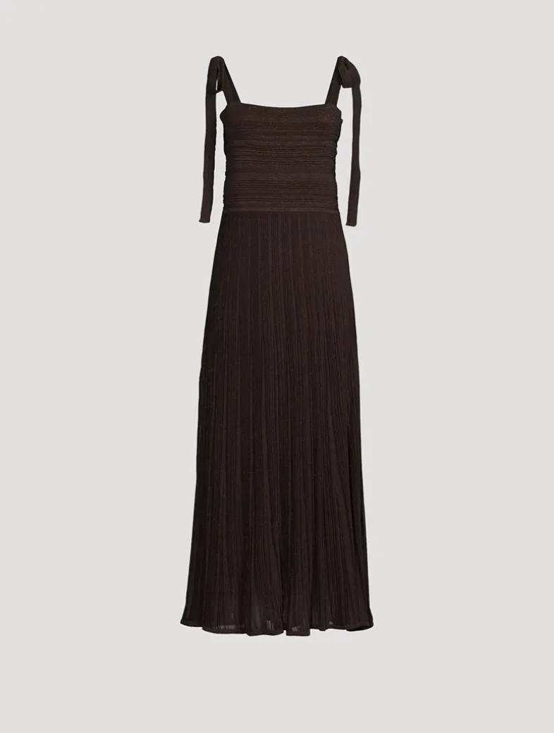 Lucky Metallic Ribbed Midi Dress