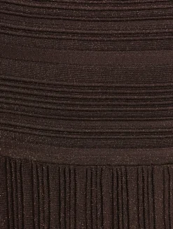 Lucky Metallic Ribbed Midi Dress