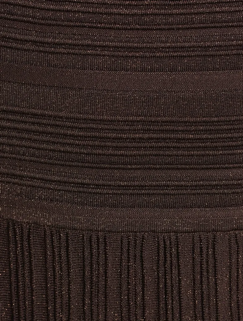 Lucky Metallic Ribbed Midi Dress