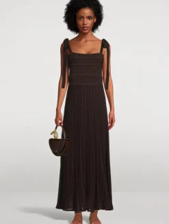 Lucky Metallic Ribbed Midi Dress