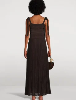 Lucky Metallic Ribbed Midi Dress