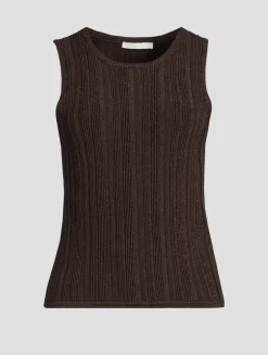 Lucky Metallic Ribbed Tank Top