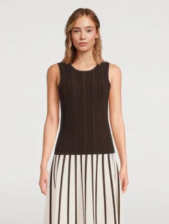 Lucky Metallic Ribbed Tank Top