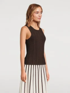 Lucky Metallic Ribbed Tank Top