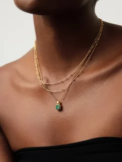 Lucy Williams Square Malachite Necklace