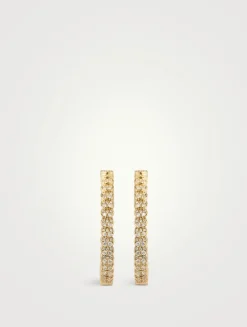 Luna 18K Gold Hoop Earrings With Diamonds