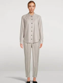 Lurex Shirt In Plaid Print