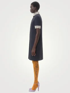 Macramé-Trimmed Crêpe Couture Dress