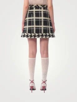 Macro Check Tweed Mini Skirt