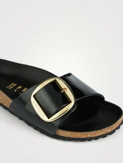 Madrid Big Buckle Leather Slide Sandals