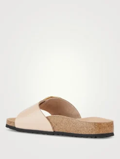 Madrid Big Buckle Leather Slide Sandals