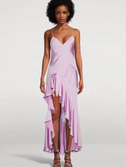 Mallee Asymmetric Satin Slip Dress