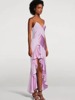 Mallee Asymmetric Satin Slip Dress