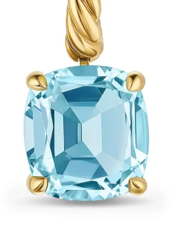 Marbella Drop Earrings In 18k Yellow Gold With Sky Blue Topaz, 11mm