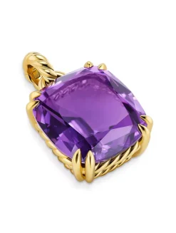 Marbella Pendant In 18k Yellow Gold With Hampton Blue Topaz, 22mm