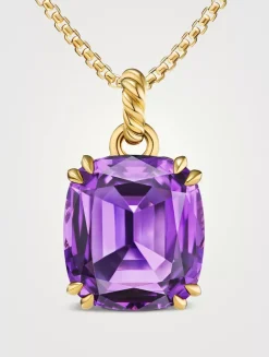 Marbella Pendant In 18k Yellow Gold With Amethyst, 22mm