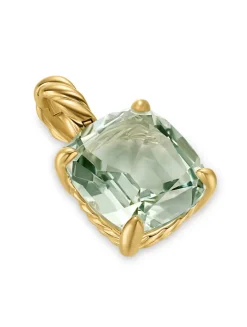 Marbella Pendant In 18k Yellow Gold With Hampton Blue Topaz, 12mm