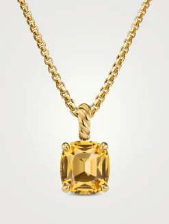 Marbella Pendant In 18k Yellow Gold With Citrine, 12mm